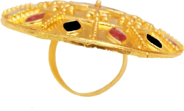 Assamese_Traditional_Copper_Gold_Plated_Red_Colour_Finger-Ring_For_Girls_&_Women
